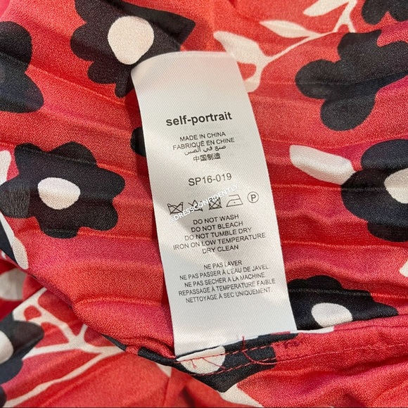 NEW Self-Portrait Floral Print Pleated Midi Dress - Picture 14 of 14